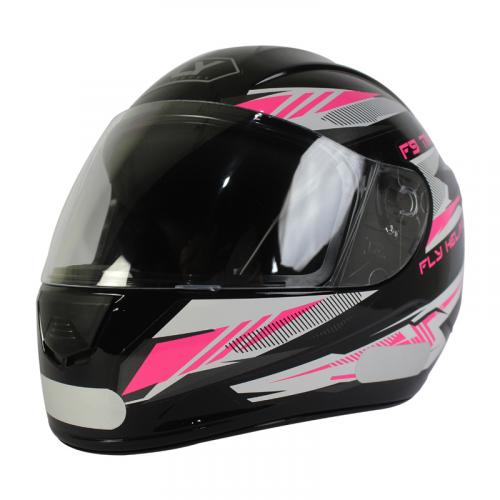 Capacete Fly F9 TRACE Preto Rosa