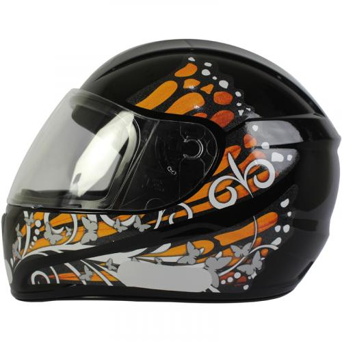 Capacete Fly F9 BUTTERFLY Preto Com Laranja