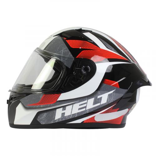 Capacete Helt AERO Preto Com Vermelho e Cinza