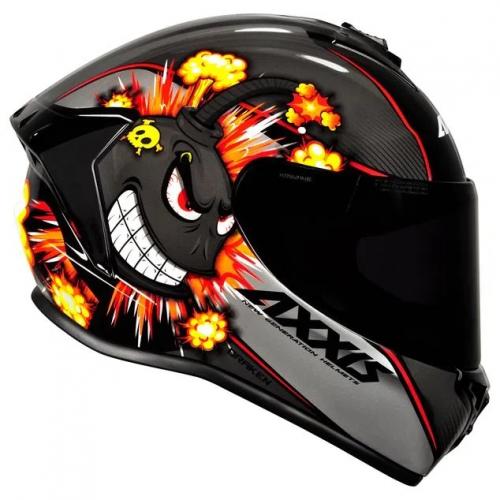 Capacete Axxis Draken BOMB Preto Com Cinza