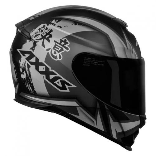 Capacete Axxis EAGLE JAPAN Preto Com Cinza