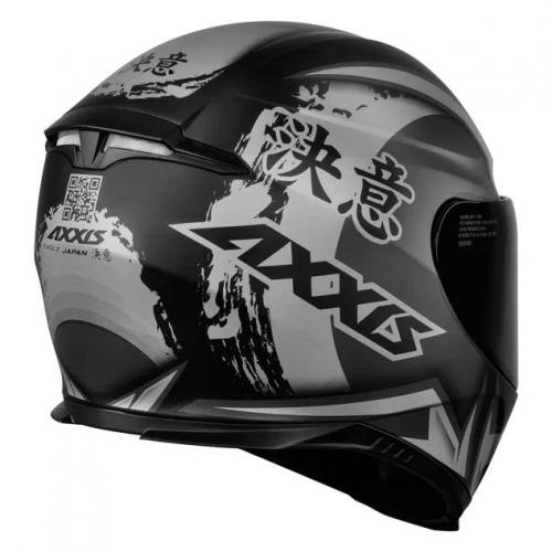 Capacete Axxis EAGLE JAPAN Preto Com Cinza