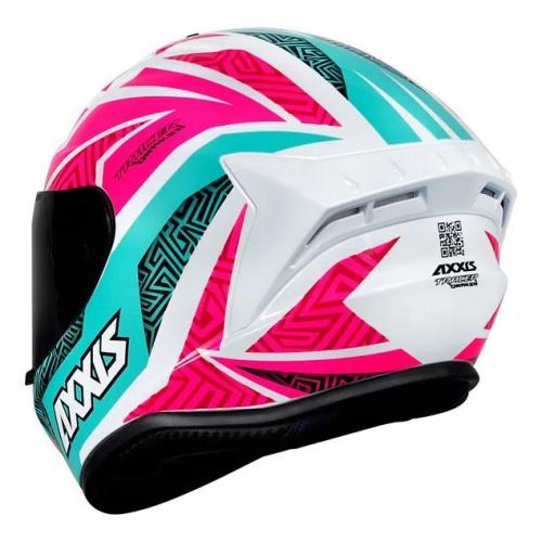 Capacete Axxis Draken TRACER Branco Com Pink