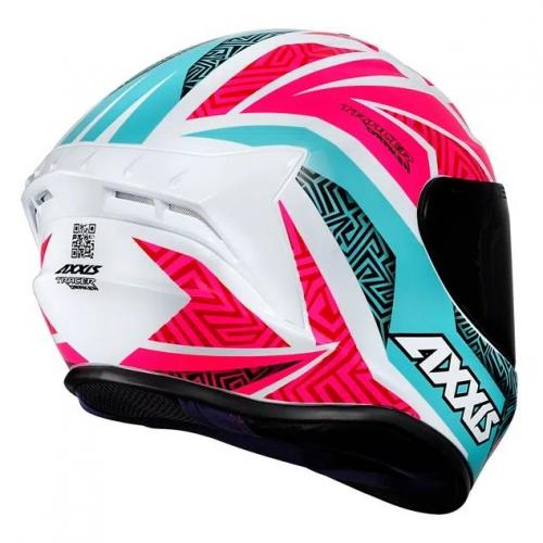 Capacete Axxis Draken TRACER Branco Com Pink