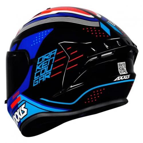 Capacete Axxis Draken COUGAR Preto com Azul