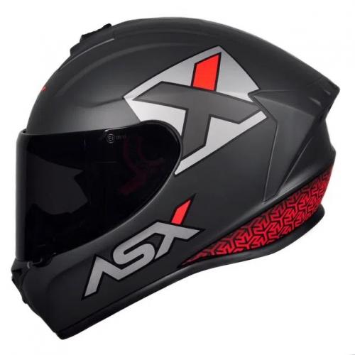 Capacete ASX Draken CONCEPT Cinza com Vermelho