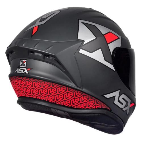 Capacete ASX Draken CONCEPT Cinza com Vermelho