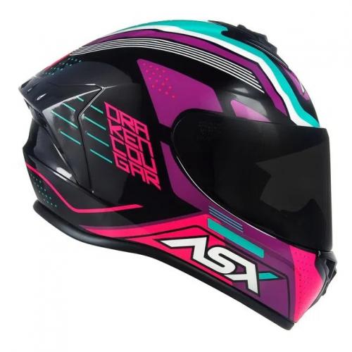 Capacete Axxis Draken COUGAR Preto Rosa Tiffany