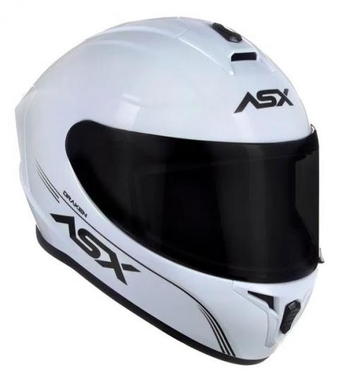 Capacete ASX DRAKEN SOLID Branco Brilhoso