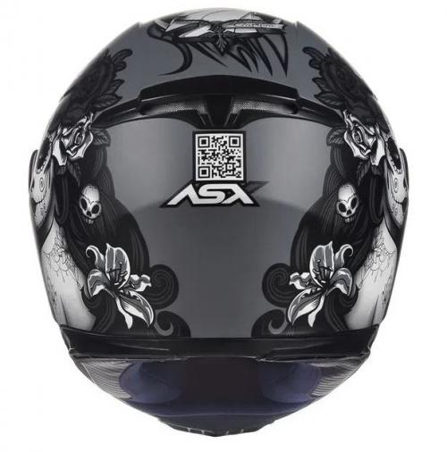 Capacete ASX EAGLE CATRINA Cinza Com Preto