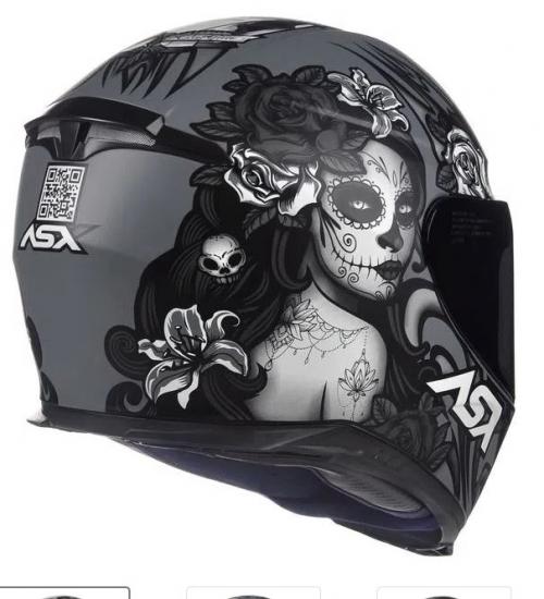 Capacete ASX EAGLE CATRINA Cinza Com Preto