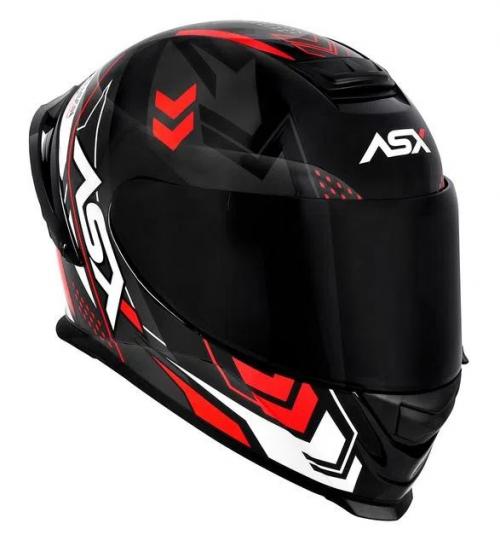 Capacete ASX EAGLE RACING DIAGON Preto Com Vermelho