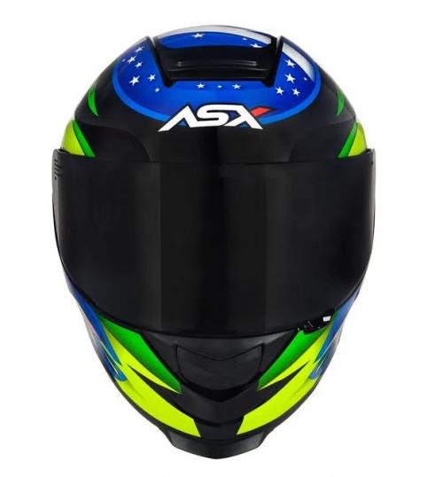 Capacete ASX EAGLE RACING PATRIOT Preto Com Verde