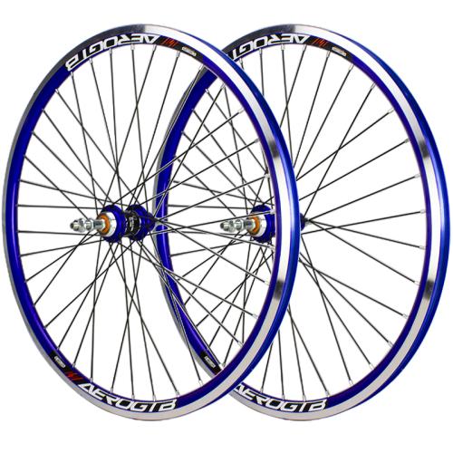 Par De Rodas Aro 26 Aero V-brake Com Rolamentos Marcha Azul