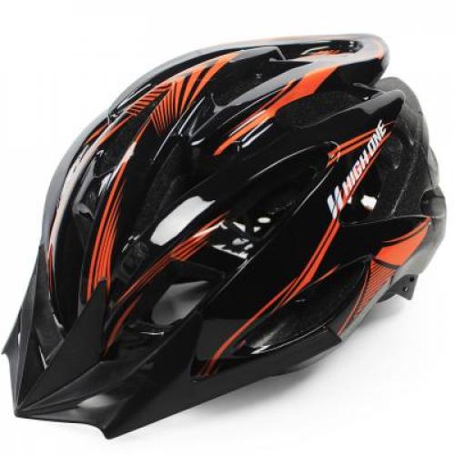 Capacete Ciclista High One GUT MV Preto Com Laranja Tam M