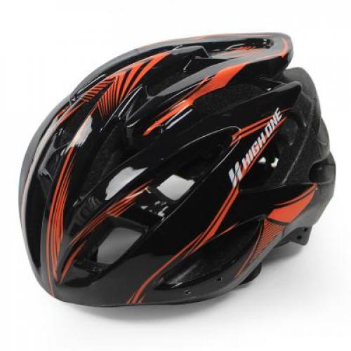 Capacete Ciclista High One GUT MV Preto Com Laranja Tam M