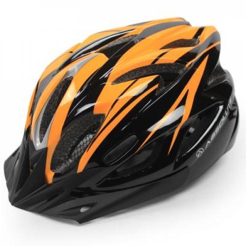 Capacete Ciclista High One Com Pisca Preto Laranja Tam G