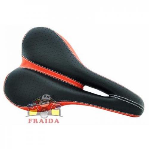 Banco Selim Wg Mtb Vazado Espuma Preto Com Vermelho