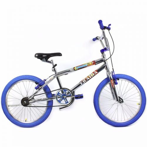 Bicicleta BMX Aro 20 Street - Cromado e Azul