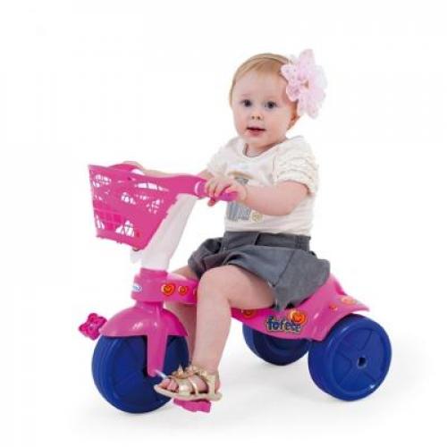 Triciclo Infantil Fofete Com Cestinha - Cor Rosa