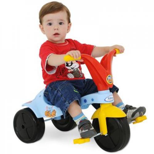 Triciclo Infantil Elefantinho - Cor Azul Com Vermelho