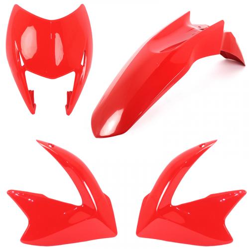 Kit Carenagem Farol Paralama Aba Nxr 150 Bros 09/10 Vermelho