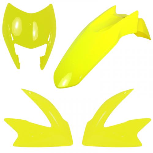 Kit Carenagem Farol Paralama Aba Nxr 150 Bros 2009 Amarelo