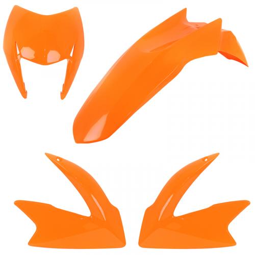 Kit Carenagem Farol Paralama Aba Nxr 150 Bros 2010 Laranja