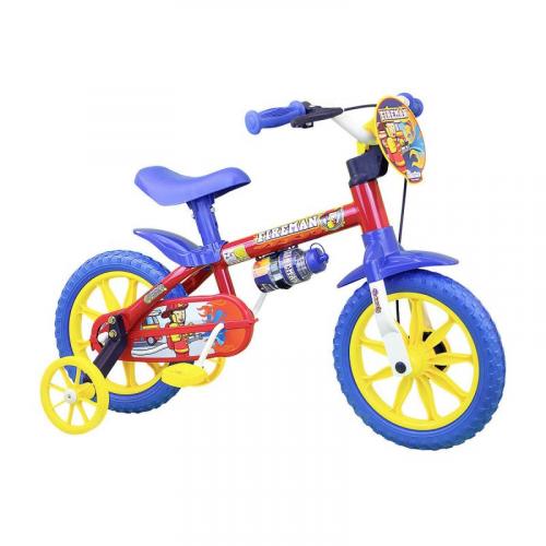 Bicicleta Infantil Masculina Aro 12 Fireman - Com Placa Frontal E Rodas