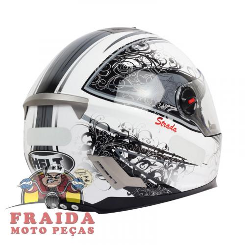 Capacete Helt Strada - Branco Grafite