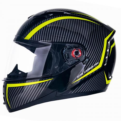 Capacete Peels ICON Carbon PRO Preto Com Amarelo