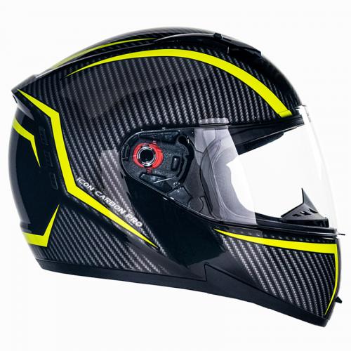 Capacete Peels ICON Carbon PRO Preto Com Amarelo