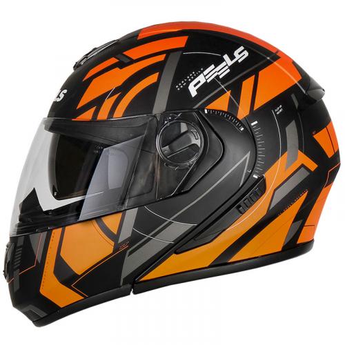 Capacete Peels U-RB2 DYNAMIC Preto Fosco com Laranja