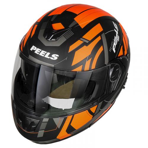 Capacete Peels U-RB2 DYNAMIC Preto Fosco com Laranja