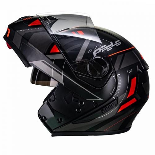 Capacete Peels U-RB2 DYNAMIC Preto Fosco com Vermelho