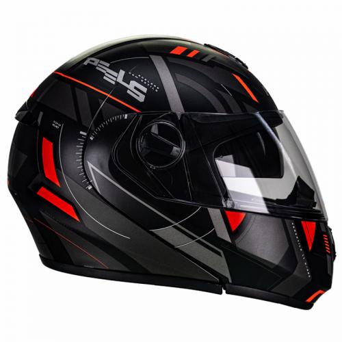 Capacete Peels U-RB2 DYNAMIC Preto Fosco com Vermelho