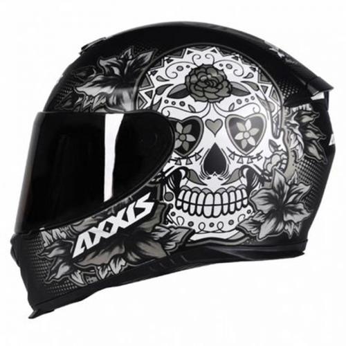 Capacete Axxis EAGLE Skull Preto Com Cinza