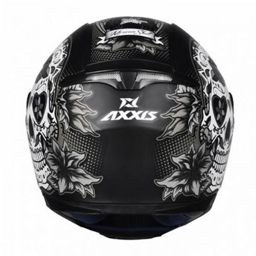 Capacete Axxis EAGLE Skull Preto Com Cinza