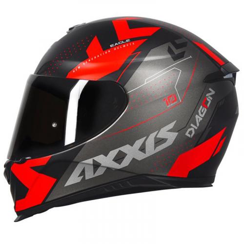 Capacete Axxis EAGLE Diagon MATT Preto Com Vermelho