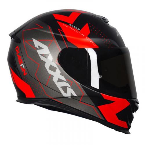 Capacete Axxis EAGLE Diagon MATT Preto Com Vermelho