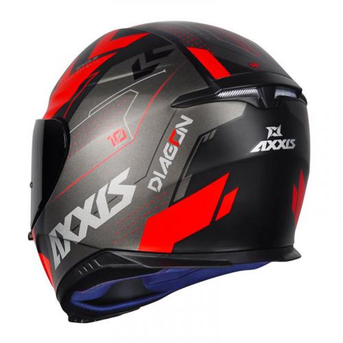 Capacete Axxis EAGLE Diagon MATT Preto Com Vermelho