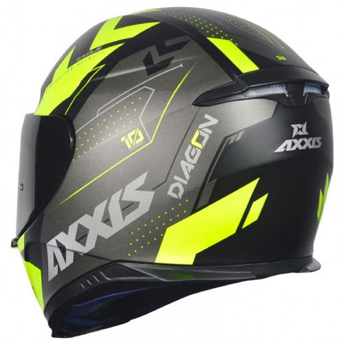 Capacete Axxis EAGLE Diagon MATT Preto Com Amarelo