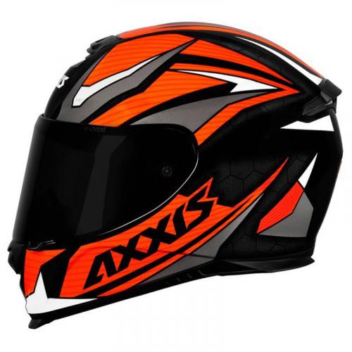 Capacete Axxis EAGLE POWER GLOS Preto Com Laranja