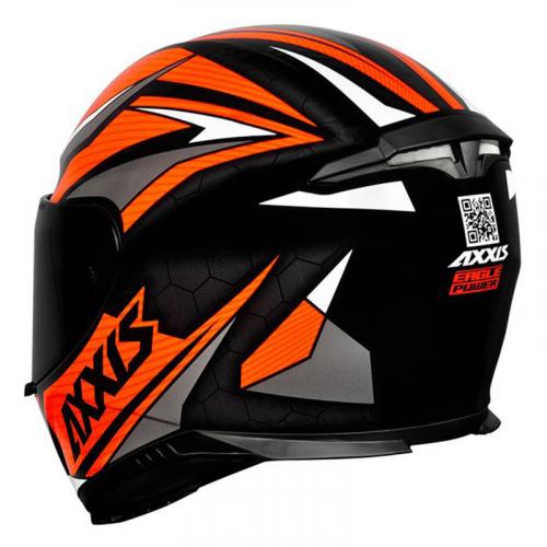 Capacete Axxis EAGLE POWER GLOS Preto Com Laranja