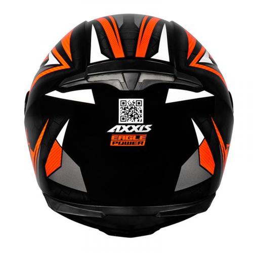 Capacete Axxis EAGLE POWER GLOS Preto Com Laranja