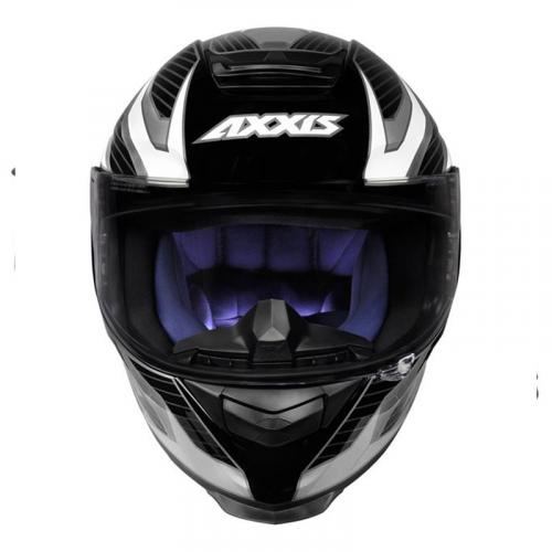 Capacete Axxis EAGLE POWER GLOS Preto Cinza Com Branco