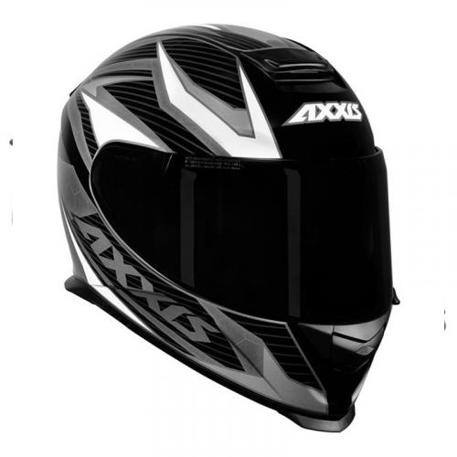 Capacete Axxis EAGLE POWER GLOS Preto Cinza Com Branco