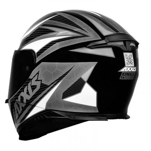 Capacete Axxis EAGLE POWER GLOS Preto Cinza Com Branco