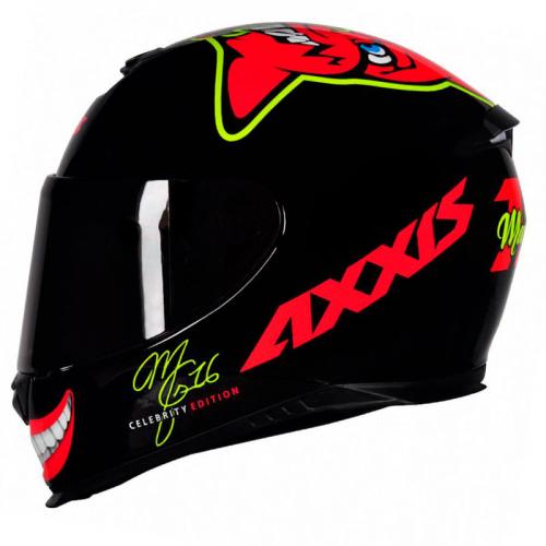 Capacete Axxis MG 16 CELEB Preto Com Vermelho