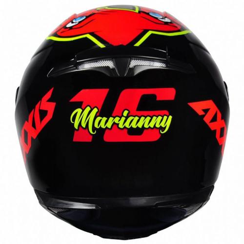 Capacete Axxis MG 16 CELEB Preto Com Vermelho